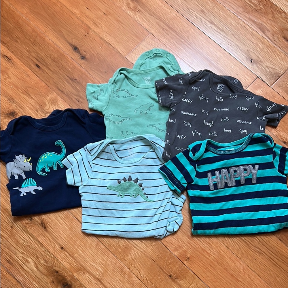 Kids Dinosaur and Striped Onesie Set